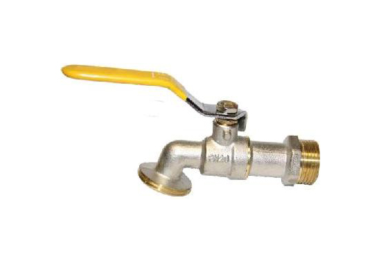 Chrome plated brass ball type bibtap with 3/4", Yellow lever, American thread on nose