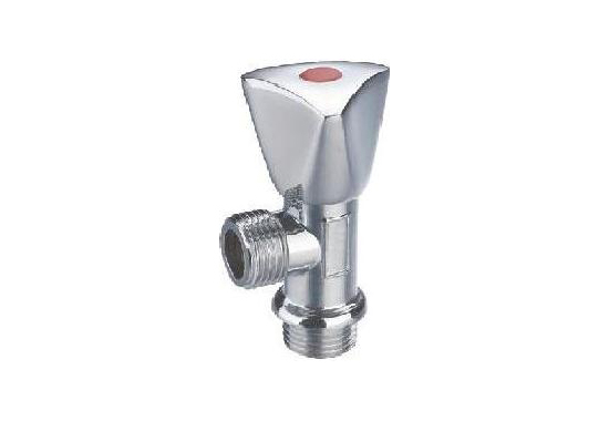 Soft seat chromium plated brass angle valve, hot or cold, male iron x male iron