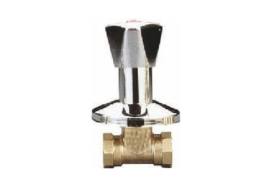 Concealed chromium plated brass Stopvalve hot or cold, female iron x female iron